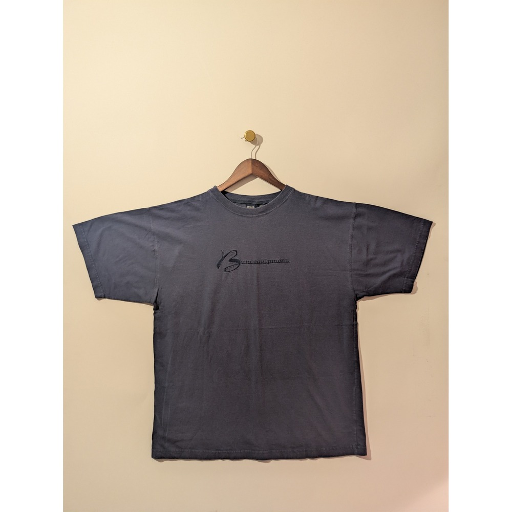 B.U.M. Equipment T-Shirt Mens Large Blue Excellent Embroidered Logo Vintage 90s
